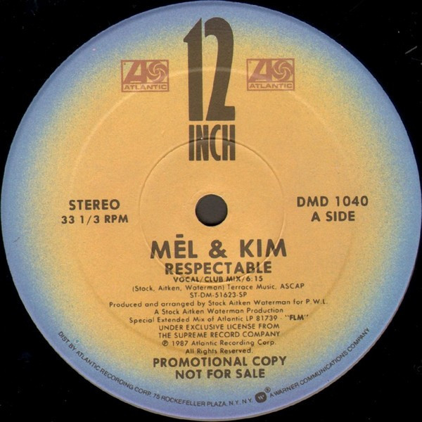 Mel & Kim - Respectable (Vocal Club Mix / Tabloid Mix / Extra Bonus Beats) Classic SAW VINYL PROMO