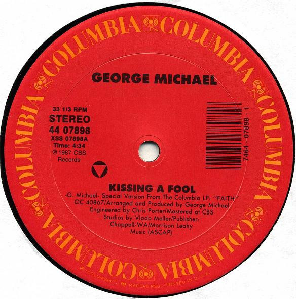 George Michael - Kissing A Fool (Vocal / Instrumental) / A Last Request (I want Your Sex Part 3) 12" Promo Stamped Vinyl