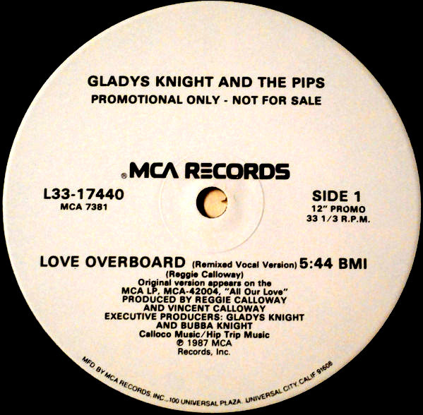 Gladys Knight & The Pips - Love Overboard (Extended Remix / Love Overdub) US Promo Vinyl 12" Single