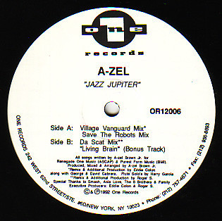 A-Zel - Jazz Jupiter (Village Vanguard Mix / Save The Robots Mix / Da Scat Mix) / Living Brain (12" Vinyl Record)