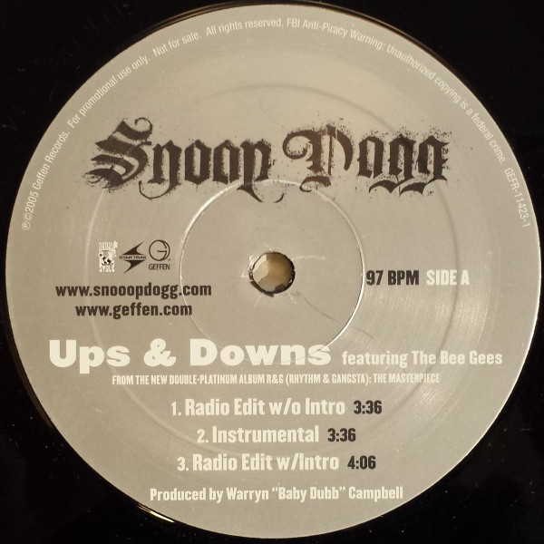 Snoop Dogg - Ups & downs (LP Version / Instrumental / Radio Edit) / Bang out  (LP Version / Instrumental / Radio Edit)