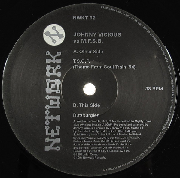 Johnny Vicious vs MFSB - Soul train / Buttburgler (12" Vinyl Record)