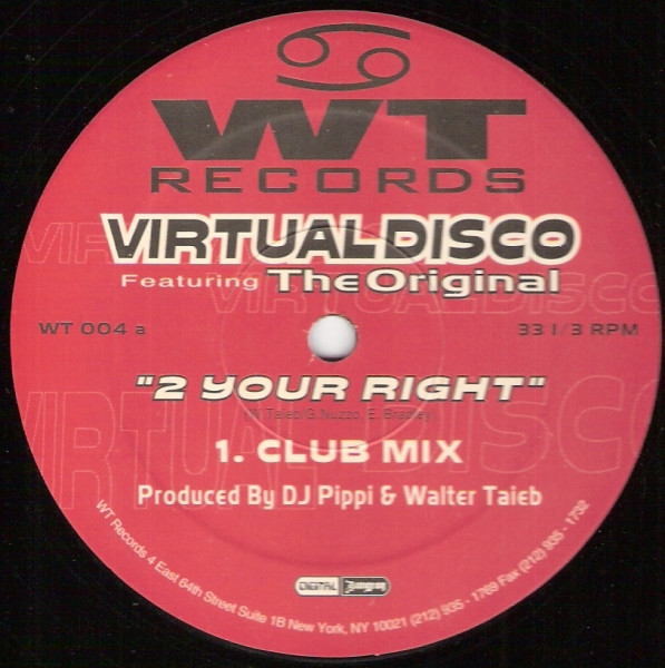 Virtual Disco feat The Original - 2 your right (Club Mix / Dub / Roc Mix) 12" Vinyl Record
