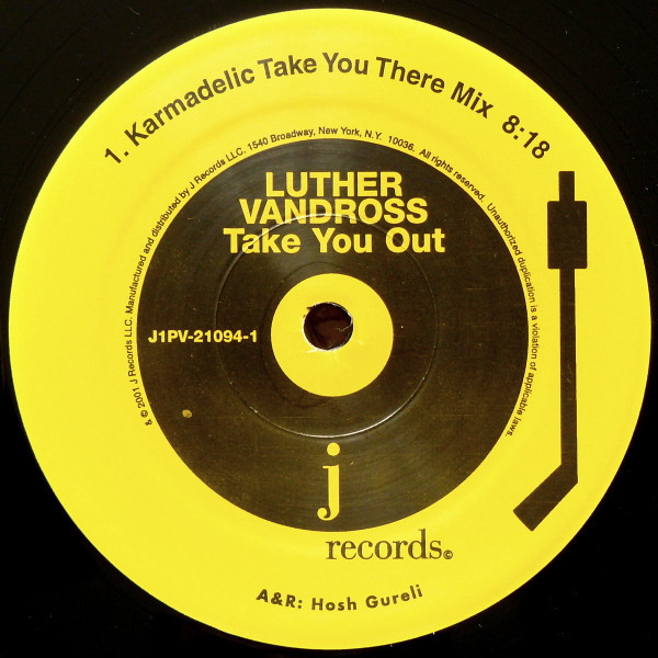Luther Vandross - Take you out (4 Karmadelic Funk Mixes / Maurice Nu Tribal mix / Nu Soul Club mix) 2X12" Vinyl
