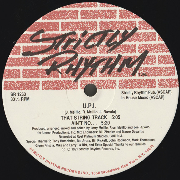 UPI - That string track / Ain no... / The love thang / My love away (Blackout mix) 12" Vinyl Record