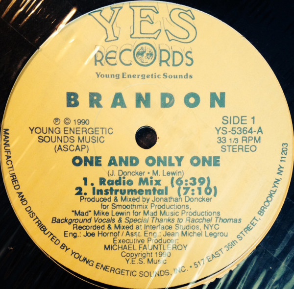 Brandon - One And Only One (4 Original Mixes) Sealed 12" Vinyl Record
