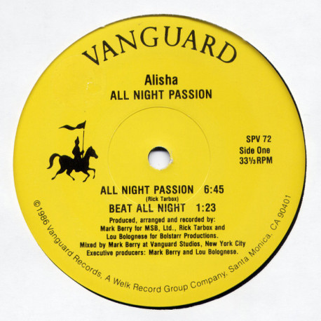 Alisha - All Night Passion (Extended / Beat / Dub) Sealed 12" Vinyl Record