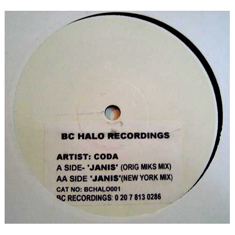 Coda - Janis (Original & New York mix) Vinyl Promo