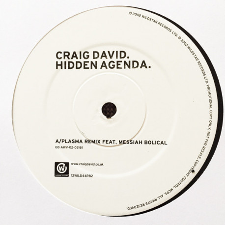Craig David - Hidden agenda (Plasma remix feat Messiah Bolical / Soulshock & Karlin remix / Radio edit) promo