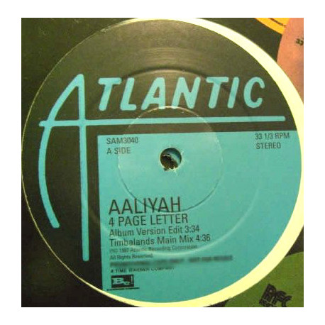 Aaliyah - 4 Page Letter (3 Mixes) / One In A Million (2 Remixes) / Death Of A Player (12" Vinyl Record Doublepack)