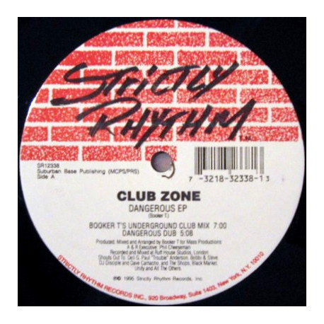 Club Zone - Dangerous EP feat 3 Booker T Mixes / I Can Feel It (12" Vinyl Record)
