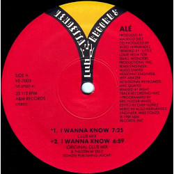 Ale - I Wanna Know (Club Mix / Original / Dub / Beats / Acappella) 12" Vinyl Record