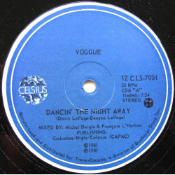 Voggue – Dancin' The Night Away / Roller Boogie (12" Vinyl Record)