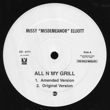 Missy Elliott - All N My Grill (Original Version / Amended Version) / Dangerous Mouths / Mr DJ (12" Vinyl Record)