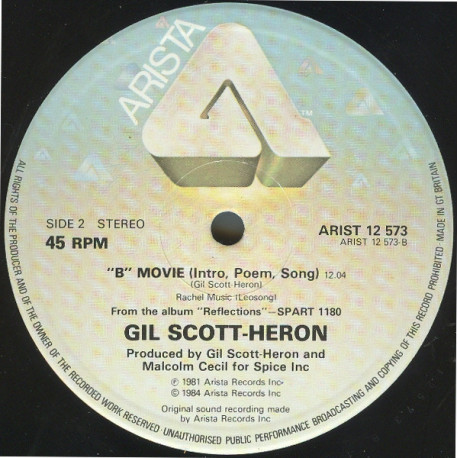 Gil Scott Heron - Re-Ron (Original / The Missing Brain Mix) / B Movie (12" Vinyl Record)