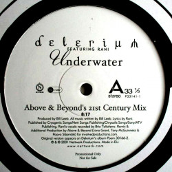Delerium - Underwater (Above & Beyonds 21st Century mix / Hydrogen Rockers Vocal Mix) 12" Vinyl Promo