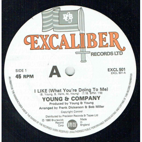 Young & Company - I like (What your doing to me) Full Length Disco mix / Instrumental Version (12" Vinyl Record)