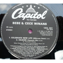 Be Be & Ce Ce Winans - Heaven (Heavenly Mix) / Celebrate New Life (2 Mixes) 12" Vinyl Record