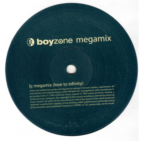 Boyzone - Megamix (Love To Infinity) / You Needed Me (Jewels & Stone Remix) 12" Vinyl Promo