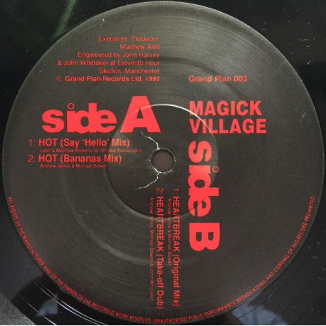 Magick Village – Hot (Say Hello Mix / Bananas Mix)  / Heartbreak (Original / Dub) 12" Vinyl Record