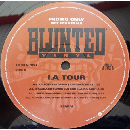 La Tour - Craziaskowboi (Arizona Mix / Loose Llama Mix / Dub / Howie & Critter Mix) 12" Vinyl Record