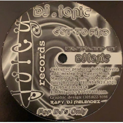 DJ Ionic - Got To Find (Original / Deep South Beach Mix / West Coast Mix) 12" Vinyl Record
