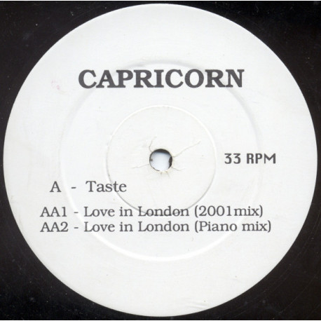 Capricorn - Taste / Love In London (Piano Mix / 2001 Mix) 12" Vinyl Record