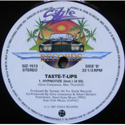Taste T Lips - Hypnotize (Club Mix / Instrumental) 12" Vinyl Still In Shrinkwrap