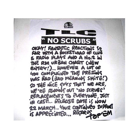 TLC - No Scrubs (LP Version / Clean Version / Instrumental) 12" Vinyl Record Promo