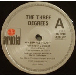 Three Degrees - My Simple Heart (Full Length) / Hot Summer Night (12" Vinyl Record)