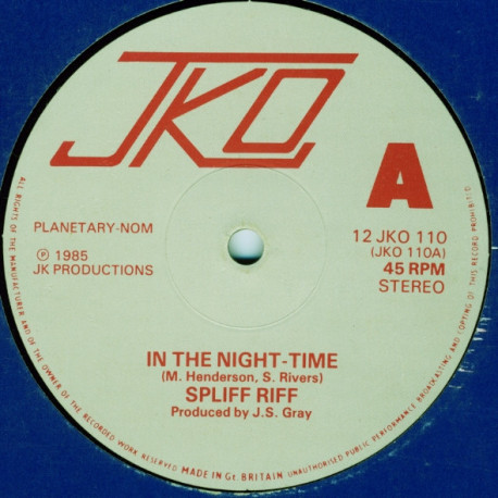 Spliff Riff - In The Night Time / It Doesnt Matter / Night Dub Time (12" Vinyl Record)