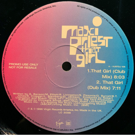 Maxi Priest feat Shaggy - That Girl (David Morales Club / Dub / Urban Mixes) 12" Vinyl Promo