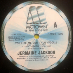 Jermaine Jackson - You Like Me Dont You (Vocal / Instrumental) 12" Vinyl Record