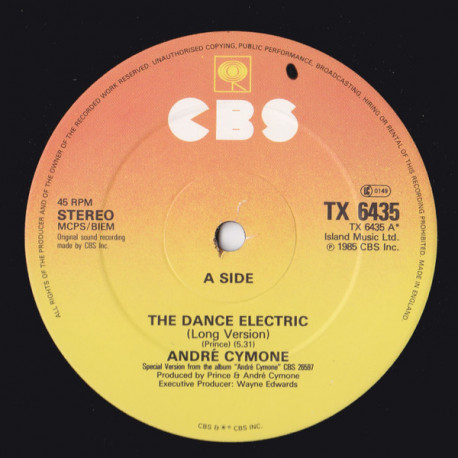 Andre Cymone - The Dance Electric (Long Version) written & produced by Prince /  Red Light (12" Vinyl)