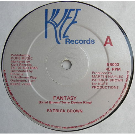 Patrick Brown - On The Right Track / Fantasy (12" Vinyl Record)