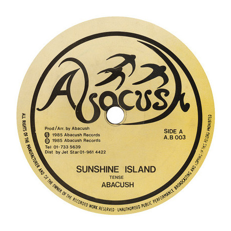 Abacush - Sunshine Island (Original / Version) 12" Reggae Vinyl