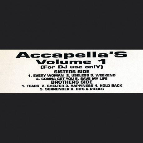 Accapellas Volume 1 - 11 Tracks feat Im Every Woman / Useless / Weekend / Tears / Shelter / Gonna Get You