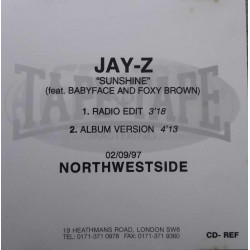 (CD) Jay Z - Sunshine (Radio Edit / Album Version) Promo