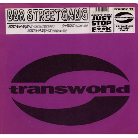 BBR Streetgang - Montana Nights (Original / Faction Mix) / Changes (Stomp Mix) 12" Vinyl Promo