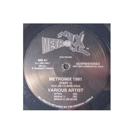 Metromix - 1991 Megamix (Part 1 / Part 2) DJ Only Vinyl Record