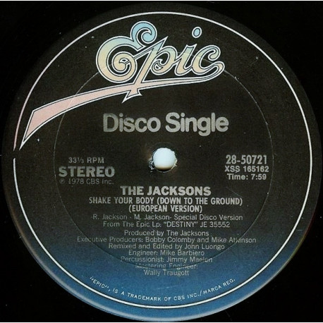 Jacksons - Shake Your Body (Down To The Ground) / Thats What You Get For Being Polite (12" Vinyl Record)