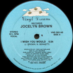Jocelyn Brown - I Wish You Would (2 Mixes) 12" Vinyl Record (Still In Shrinkwrap)