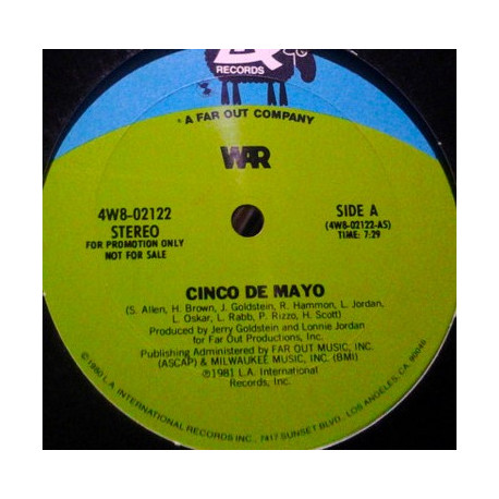 War - Cinco De Mayo (Long Version / Short Version) / Dont Let No One Get You Down (12" Vinyl Record)