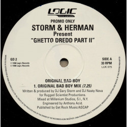 Storm & Herman - Ghetto Dredd Part 2 (Original Bad Boy Mix / Scientist Mix / Ghetto Bells Mix) 12" Vinyl Promo