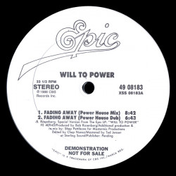 Will To Power - Fading Away (Power House Mix / Power House Dub / Big Beat Mix / The Rhythm Dub) 12 Vinyl Promo