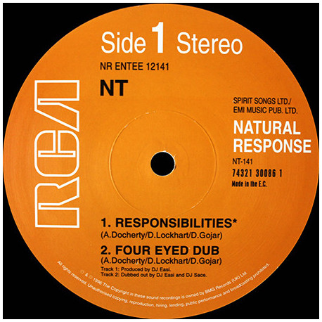 NT (Natural Response) - Responsibilities / Four Eyed Dub / Distances By Air / Distances Dub) Vinyl 12"