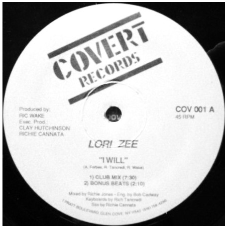 Lori Zee - I Will (Club Mix / Dub / Beats / Radio) 12" Vinyl Record