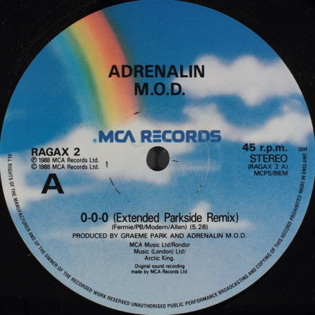 Adrenalin  M.O.D - 000 (Extended Parside Remix / Instrumental) 12" Vinyl Record