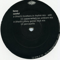 Horse - Careful (Brothers In Rhythm Edit / James Wiltshire Ambient Mix / Jimmy Gomez Club Mix / Percappella) 12" Vinyl Promo