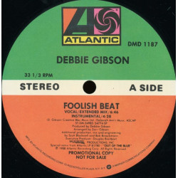 Debbie Gibson - Foolish Beat (Extended / Inst) / Only In My Dreams (Dream House Mix) / Megamix (Shake-Out-Dreams) 12" Promo